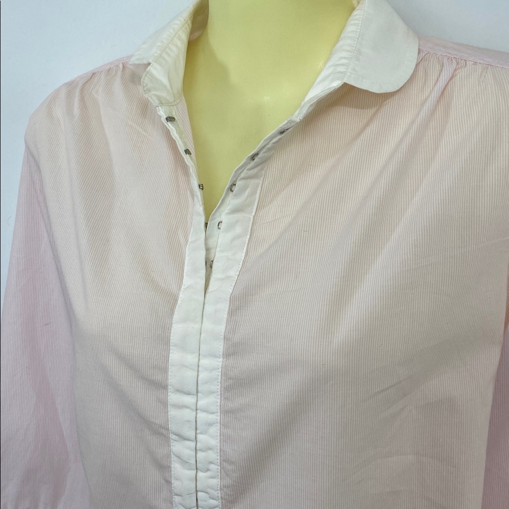 Rag & Bone Shirt Dress Cotton Pink and White Stripe 4 NWOT - Picture 4 of 6